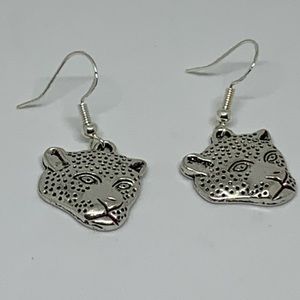 Alloy Leopard & 925 Sterling Silver Hook Earrings